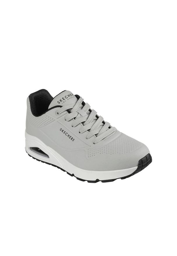 skechers - Buty na co dzień męskie SKECHERS UNO STAND ON AIR eko skóra. Okazja: na co dzień. Kolor: szary. Materiał: skóra