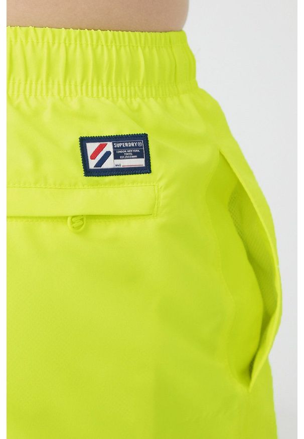Superdry szorty kąpielowe kolor żółty. Kolor: żółty