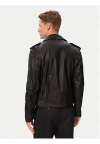 Hugo - HUGO Kurtka skórzana 50564071 Czarny Regular Fit. Kolor: czarny. Materiał: skóra #2