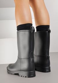 Born2be - Czarne Klasyczne Kalosze Ahlitte. Okazja: na co dzień. Kolor: czarny. Materiał: dresówka. Styl: klasyczny #2