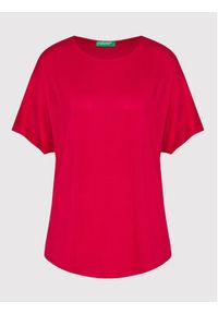 United Colors of Benetton - United Colors Of Benetton T-Shirt 3Z12E1AG1 Różowy Regular Fit. Kolor: różowy. Materiał: wiskoza