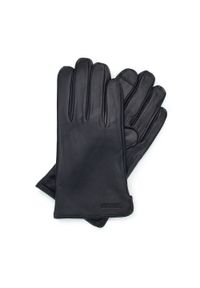 Wittchen - Ocieplane czarne rękawiczki męskie ze skóry naturalnej czarne. Kolor: czarny. Materiał: skóra. Styl: elegancki #1
