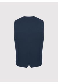 Pako Lorente - PAKO LORENTE –Granatowa dwurzędowa kamizelka męska. Kolor: czarny, niebieski. Materiał: wiskoza, elastan, poliester. Styl: młodzieżowy, elegancki #10