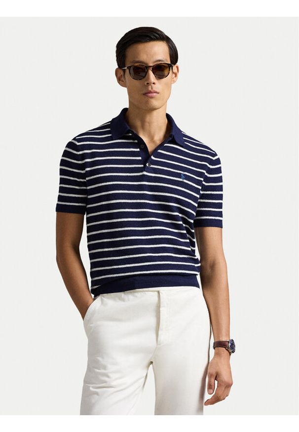 Polo Ralph Lauren Polo 710B13894002 Granatowy Regular Fit. Typ kołnierza: polo. Kolor: niebieski. Materiał: bawełna