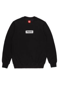 Bluza Prosto Klasyk Crewneck Bokz KL231MSWE1073 - czarna. Okazja: na co dzień, na spacer. Kolor: czarny. Materiał: bawełna, materiał. Wzór: aplikacja. Styl: klasyczny, casual. Sport: turystyka piesza