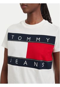Tommy Jeans T-Shirt Flag DW0DW22818 Biały Regular Fit. Kolor: biały. Materiał: bawełna #5