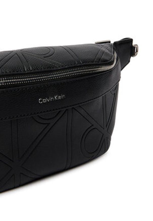 Calvin Klein Nerka Emblem Aop Emboss Waistbag LV04D3332G Czarny. Kolor: czarny. Materiał: skóra
