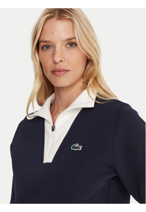 Lacoste Bluza SF8634 Granatowy Regular Fit. Kolor: niebieski. Materiał: syntetyk