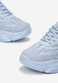 Born2be - Niebieskie Sneakersy Mortier. Wysokość cholewki: przed kostkę. Nosek buta: okrągły. Kolor: niebieski. Materiał: dresówka, materiał. Szerokość cholewki: normalna. Wzór: jednolity, gładki, aplikacja #5