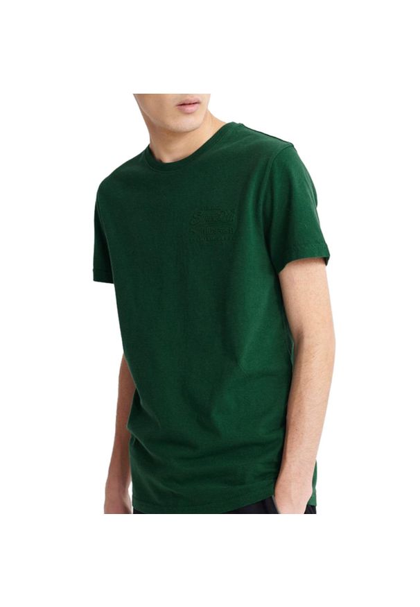 Koszulka turystyczna męska Superdry Vintage Logo. Kolor: zielony. Materiał: bawełna. Sport: turystyka piesza