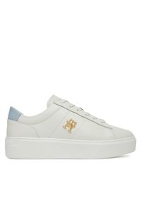 TOMMY HILFIGER - Tommy Hilfiger Sneakersy Platform Court Sneaker FW0FW08464 Biały. Kolor: biały. Materiał: skóra. Obcas: na platformie