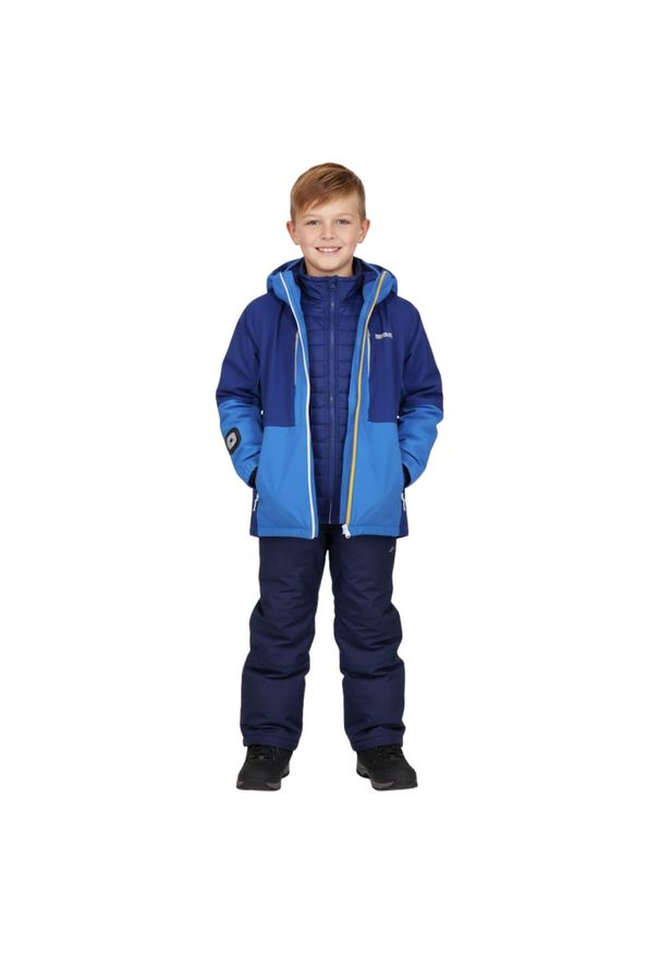 Kurtka trekkingowa dla dzieci Regatta Hydrate VIII 3w1. Kolor: niebieski. Materiał: poliester. Styl: sportowy. Sport: turystyka piesza