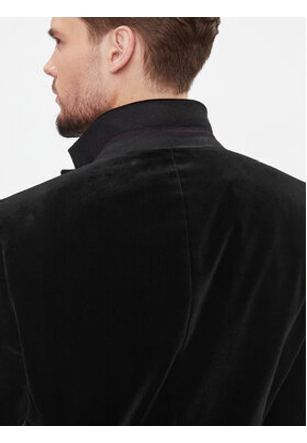 Hugo Marynarka Henry234E1 50502346 Czarny Slim Fit. Kolor: czarny. Materiał: bawełna