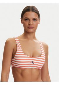 Calvin Klein Swimwear Góra od bikini LV00Q61100 Pomarańczowy. Kolor: pomarańczowy. Materiał: syntetyk #1