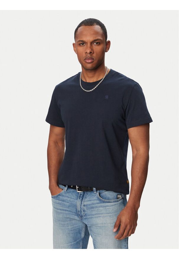 G-Star RAW - G-Star Raw T-Shirt Base-S D16411-336 Granatowy Regular Fit. Kolor: niebieski. Materiał: bawełna