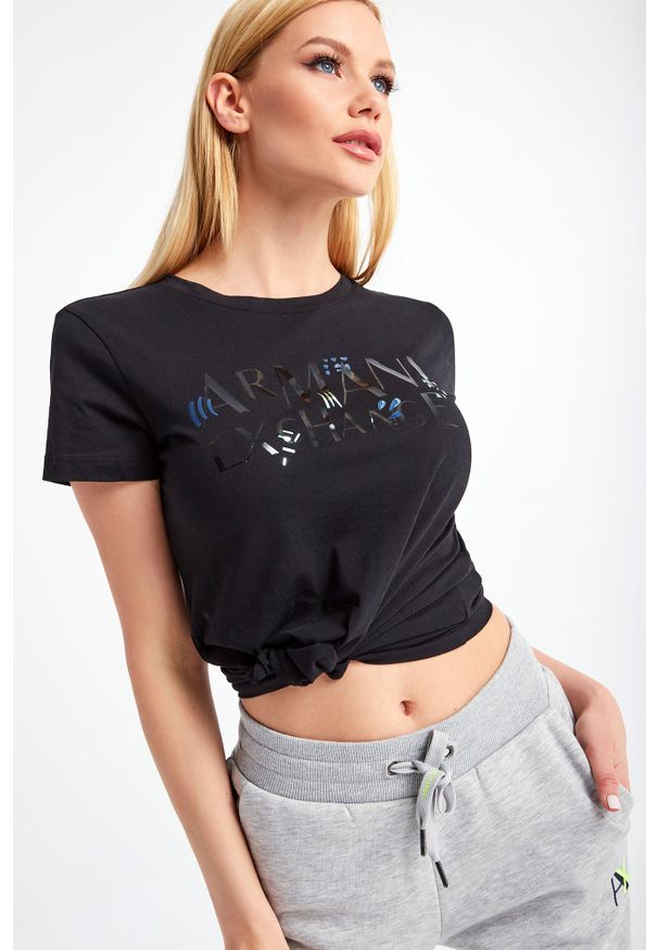 Armani Exchange - T-SHIRT ARMANI EXCHANGE. Materiał: bawełna. Długość rękawa: krótki rękaw. Długość: krótkie. Wzór: nadruk