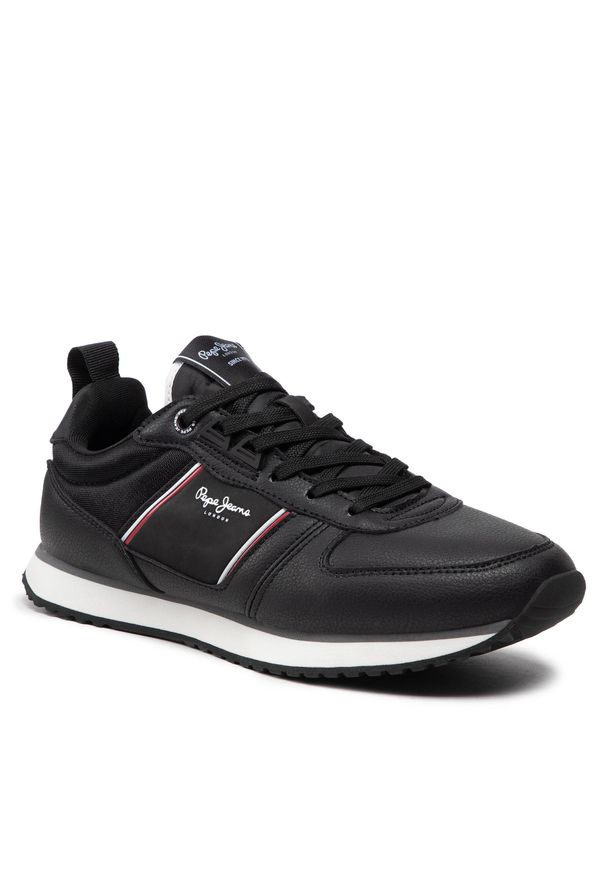 Sneakersy Pepe Jeans Tour Club Basic 22 PMS30882 Black 999. Kolor: czarny. Materiał: skóra