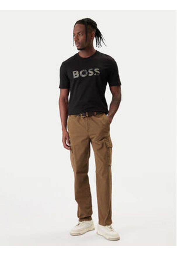 BOSS T-Shirt Insignia 50556009 Czarny Regular Fit. Kolor: czarny. Materiał: bawełna