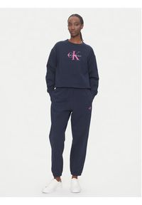 Calvin Klein Jeans Bluza Monologo LV047B234G Granatowy Relaxed Fit. Kolor: niebieski. Materiał: bawełna #3