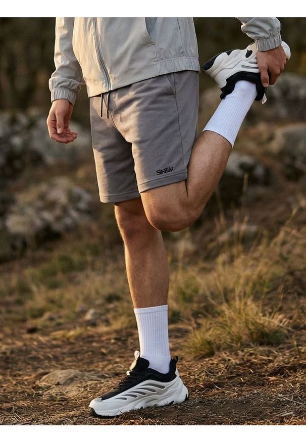 Sinsay - Bawełniane szorty - szary. Kolor: szary. Materiał: bawełna