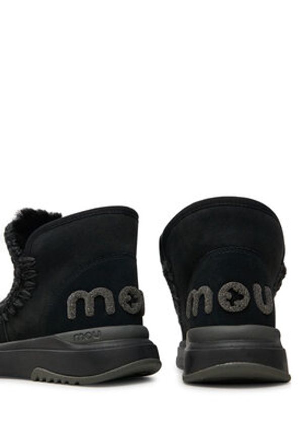 Mou Śniegowce Eskimo Jogger Glitter FW421001A Czarny. Kolor: czarny. Materiał: zamsz, skóra
