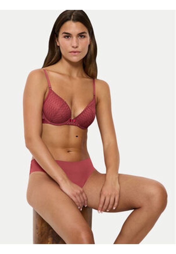 Triumph Biustonosz z fiszbiną Aura Spotlight T WHU 10216452 Czerwony. Kolor: czerwony. Materiał: syntetyk