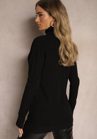 Renee - Czarny Klasyczny Golf Longsleeve z Dodatkiem Wiskozy Leriona. Typ kołnierza: golf. Kolor: czarny. Materiał: wiskoza. Długość rękawa: długi rękaw. Styl: klasyczny #5
