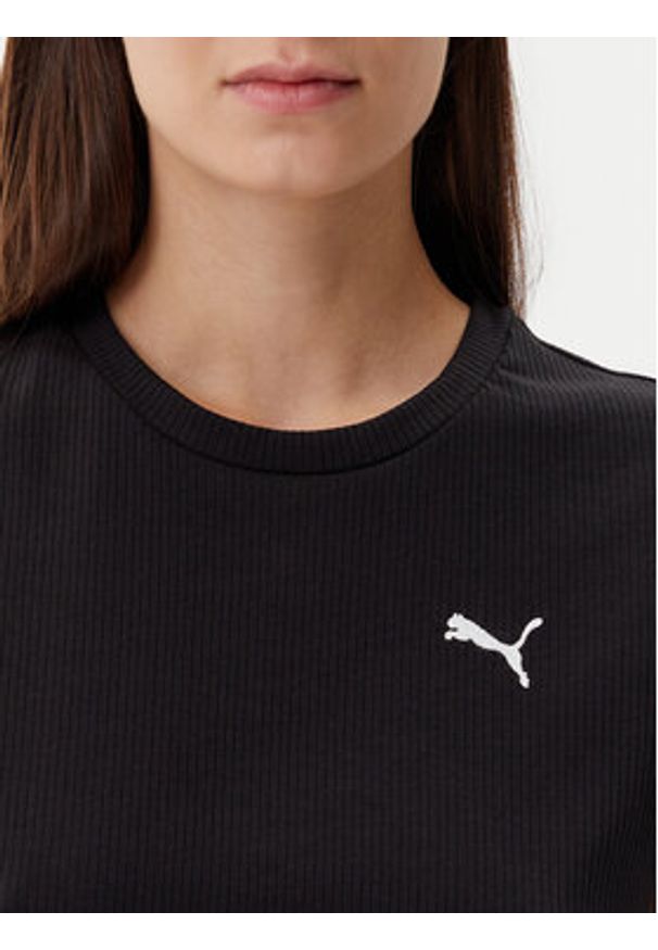 Puma T-Shirt Ess Elevated 685021 Czarny Slim Fit. Kolor: czarny. Materiał: bawełna