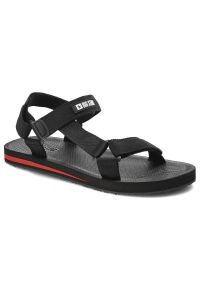 Big-Star - Czarne Sandały Big Star Męskie Buty Sportowe. Zapięcie: pasek. Kolor: czarny. Materiał: materiał. Wzór: paski. Sezon: lato. Styl: sportowy #1