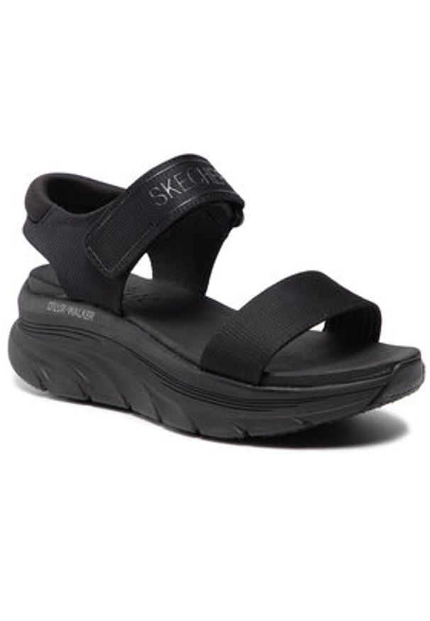 skechers - Skechers Sandały New Block 119226/BBK Czarny. Kolor: czarny. Materiał: materiał