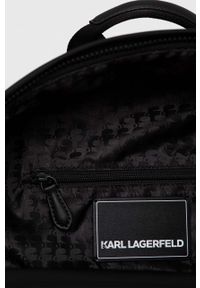 Karl Lagerfeld plecak kolor czarny duży z aplikacją. Kolor: czarny. Materiał: materiał. Wzór: aplikacja #3