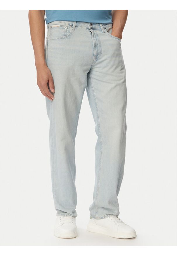 Calvin Klein Jeans Jeansy 90S LV04RG701G Niebieski jasny Straight Fit. Kolor: niebieski