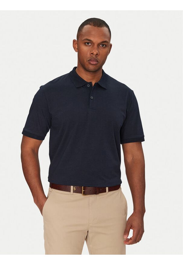 Jack & Jones - Jack&Jones Polo Jaxon 12268227 Granatowy Regular Fit. Typ kołnierza: polo. Kolor: niebieski. Materiał: bawełna