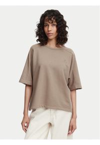 Beverly Hills Polo Club T-Shirt P-SS26W-TS00817 Brązowy jasny Oversize. Typ kołnierza: polo. Kolor: brązowy. Materiał: syntetyk #1