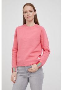 Paul Smith bluza bawełniana damska kolor różowy gładka. Kolor: różowy. Materiał: bawełna. Długość rękawa: raglanowy rękaw. Wzór: gładki #5