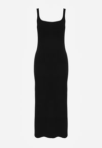 Born2be - Czarna Gładka Sukienka z Wiskozy o Dopasowanym Kroju na Ramiączkach Daphitia. Okazja: do pracy, na co dzień. Kolor: czarny. Materiał: wiskoza. Długość rękawa: na ramiączkach. Wzór: gładki. Typ sukienki: proste, dopasowane. Styl: elegancki, casual #8