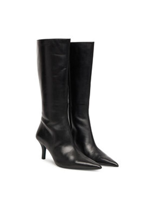 Patrizia Pepe Kozaki 8Y0131 L166 Czarny. Kolor: czarny. Materiał: skóra