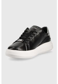 Calvin Klein sneakersy skórzane Gend Neut Lace Up kolor czarny. Nosek buta: okrągły. Zapięcie: sznurówki. Kolor: czarny. Materiał: guma #2