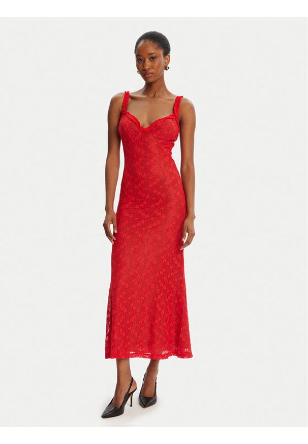 BARDOT - Bardot Sukienka koktajlowa Alegra Stretch Lace 59964DB Czerwony Regular Fit. Kolor: czerwony. Materiał: syntetyk. Styl: wizytowy