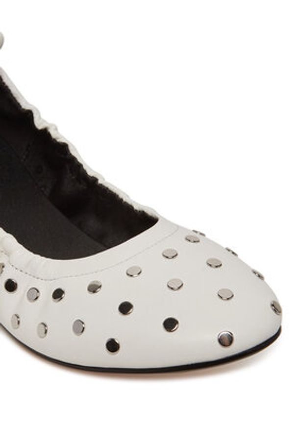 MICHAEL Michael Kors Baleriny Amy 40S5AYFP1L Biały. Kolor: biały. Materiał: skóra