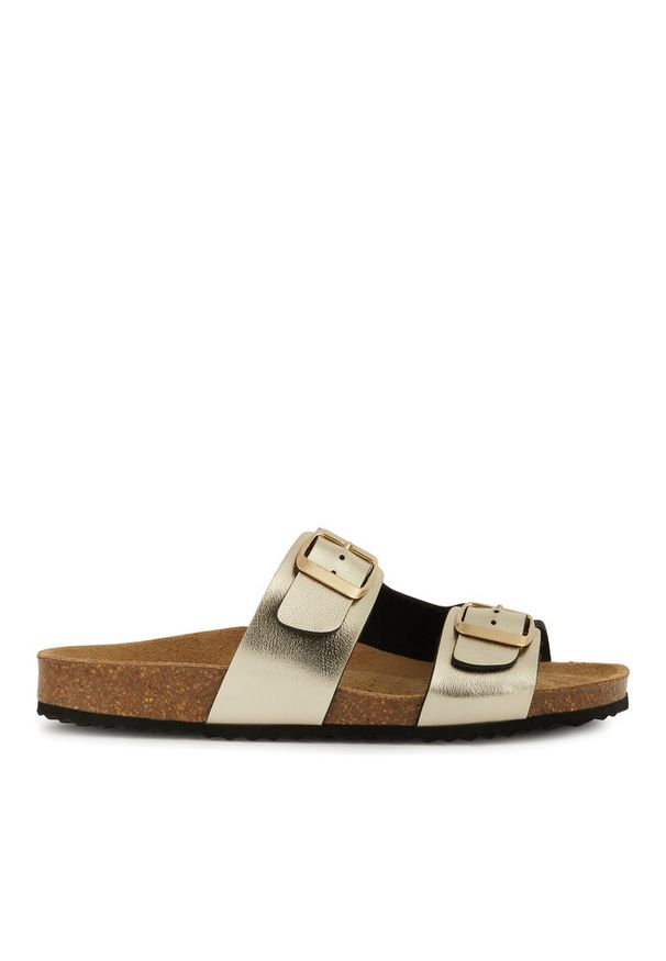 Klapki Geox. Kolor: złoty