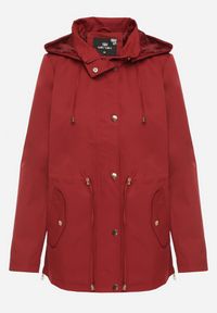 Born2be - Bordowa Kurtka Parka z Odpinanym Kapturem i Ozdobnymi Suwakami Velotia. Okazja: na co dzień. Kolor: czerwony. Materiał: koronka, jeans. Długość rękawa: długi rękaw. Długość: długie. Wzór: koronka. Styl: klasyczny, casual, elegancki #6