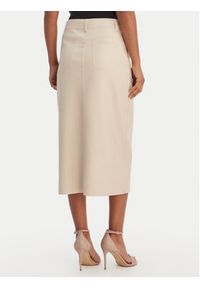 Morgan Spódnica z imitacji skóry 261-JILFIT Beżowy Slim Fit. Kolor: beżowy. Materiał: skóra #2