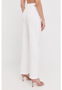 BARDOT - Bardot spodnie damskie kolor biały proste high waist. Okazja: na co dzień. Stan: podwyższony. Kolor: biały. Materiał: tkanina. Styl: casual #3