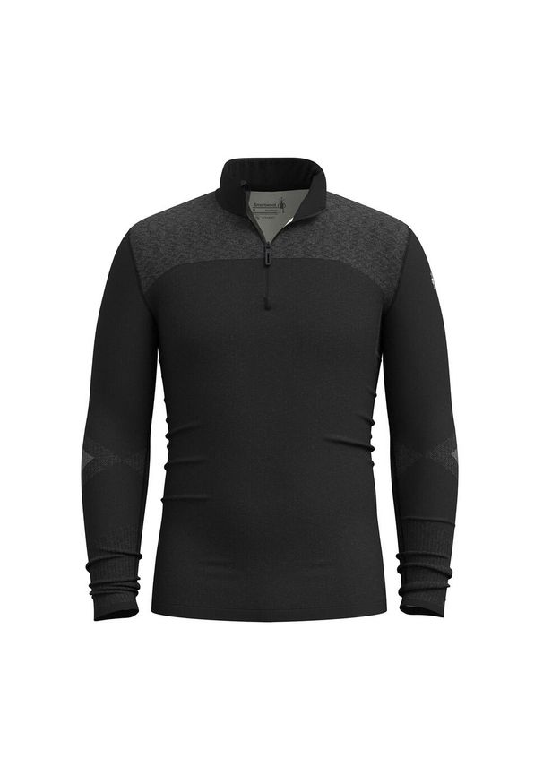 Bluza termoaktywna męska Smartwool Intraknit Thermal Merino Base Layer 1/4 Zip. Kolor: czarny. Materiał: wełna. Sport: turystyka piesza