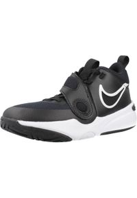 Buty koszykarskie dla dzieci Nike Team Hustle D 11 Jr. Zapięcie: rzepy. Kolor: czarny. Materiał: guma, materiał, tkanina, syntetyk. Szerokość cholewki: normalna