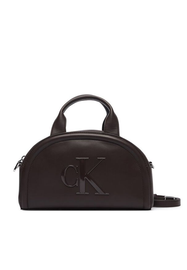 Calvin Klein Torebka Bold Ck Dome Crossbody LV04F3895G Bordowy. Kolor: czerwony. Materiał: skórzane