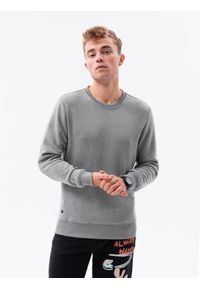 Ombre Clothing - Zestaw bluz bawełnianych bez kaptura 2-pak - mix V3 Z34 - XXL. Okazja: na co dzień. Typ kołnierza: bez kaptura. Kolor: szary. Materiał: bawełna. Wzór: melanż. Styl: casual, klasyczny