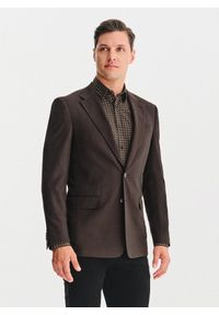 Pako Lorente - PAKO LORENTE – Brązowa marynarka męska. Kolor: szary, beżowy, brązowy. Materiał: poliester, elastan, wiskoza. Sezon: jesień #10