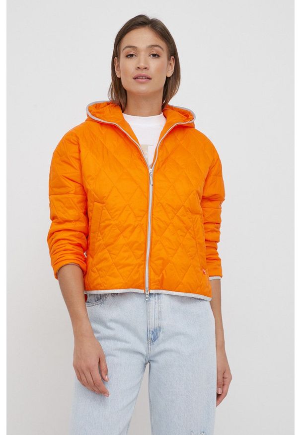 Frieda & Freddies kurtka damska kolor pomarańczowy przejściowa. Okazja: na co dzień. Kolor: pomarańczowy. Materiał: materiał. Styl: casual